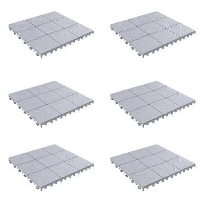 Pure Garden 6-Pack Gray Interlocking Deck Tiles