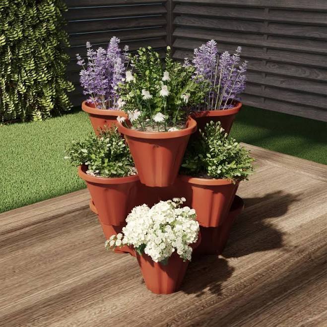Pure Garden Stackable Planters Set of 3