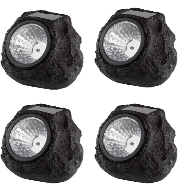 Pure Garden Weather Resistant Solar Rock Lights Outdoor Spot Lights 4-Pack