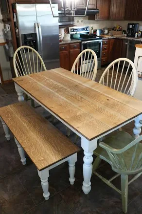 Quartersawn White Oak Farmhouse Dining Table