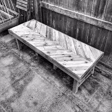 Reclaimed Herringbone Style Pallet Garden Bench