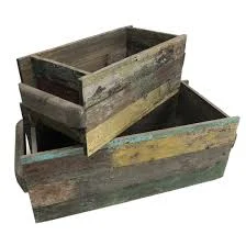 Reclaimed Wood Rectangle Planters