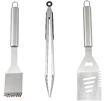 Redstone 3 Piece Stainless Steel BBQ Grill Tool Set
