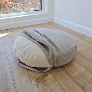 Round Hemp Cushion with Removable Cover