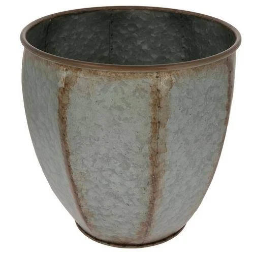 Rustic Galvanized Metal Pot