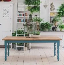 Rustic Reclaimed Farmhouse Dining Table - Wide Rustic Dining Table - Farmhouse T