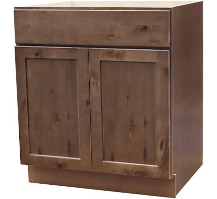 Rustic Walnut Shaker Style Sink Base Cabinet