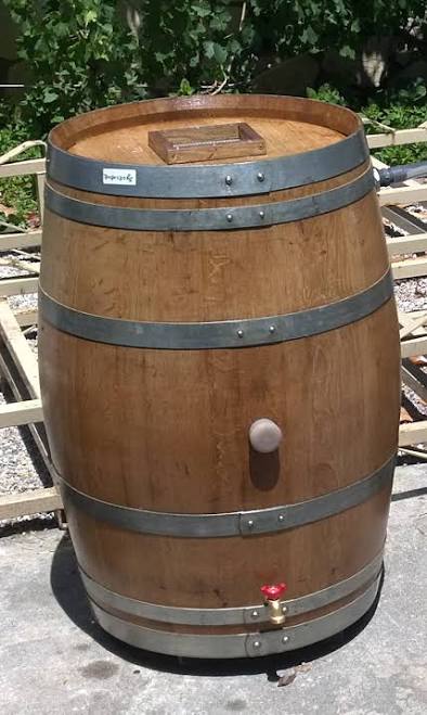 Rustic Wine Chained Rain Barrels