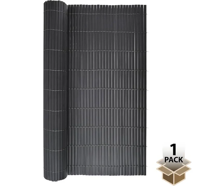 Screenguard 36in H x 10ft L Gray Faux Bamboo Privacy Screen