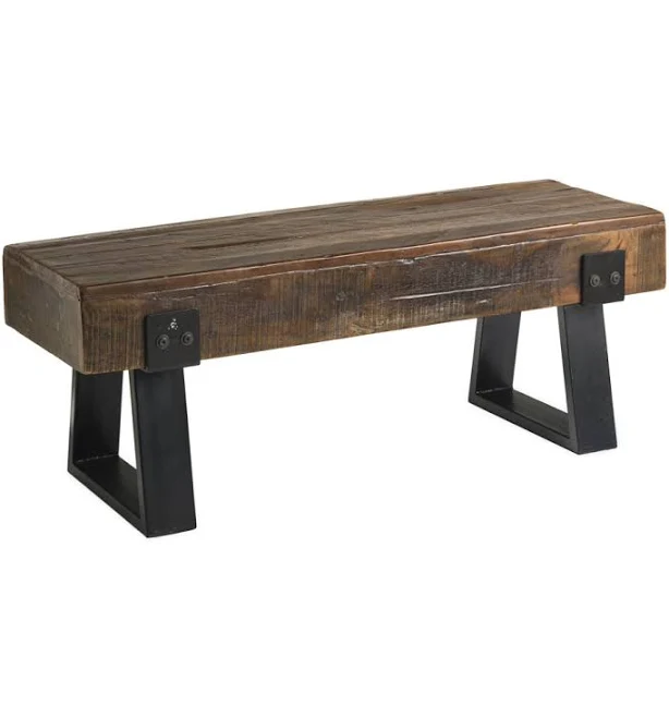 Shree Ram Art Reclaimed Railroad Ties Wood Bench
