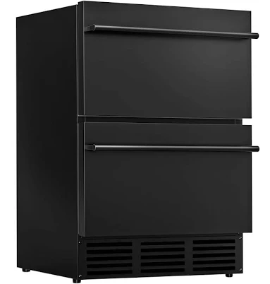 SIMZLIFE - 24 in Outdoor Double Drawers Beverage Fridge - Compact Undercounter B