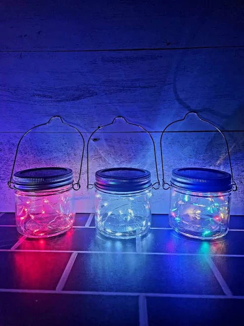 Solar Mason Jar Lid Lights - 6 Pack | Regular or Wide Mouth | Fairy Light Lids f