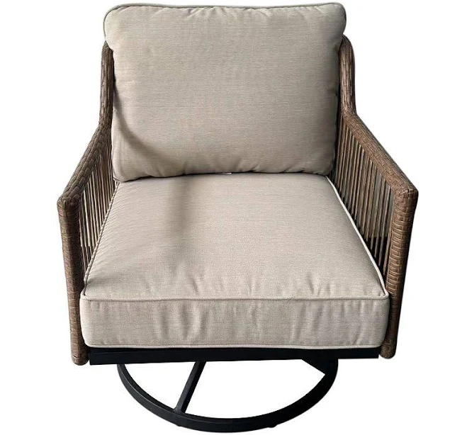 Sonoma Goods For Life Benton Wicker Outdoor Swivel Chair, Natural Wicker
