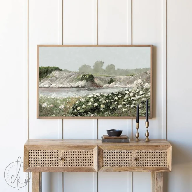Spring Landscape Art | Botanical Art | Framed Wall Art | Living Room Wall Decor 