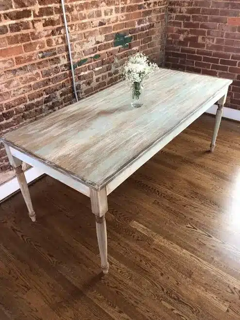 Spring Porch Dining Table, Distressed Wood Farmhouse Cottage Outdoor Patio Table