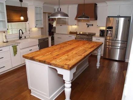 Strong Oaks Woodshop Custom Heart Pine Countertop