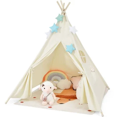 Sugift Foldable Kids Canvas Teepee Play Tent