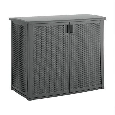 Suncast 4 ft. x 2 ft. Resin Modern Outdoor Storage Cabinet with Floor Kit