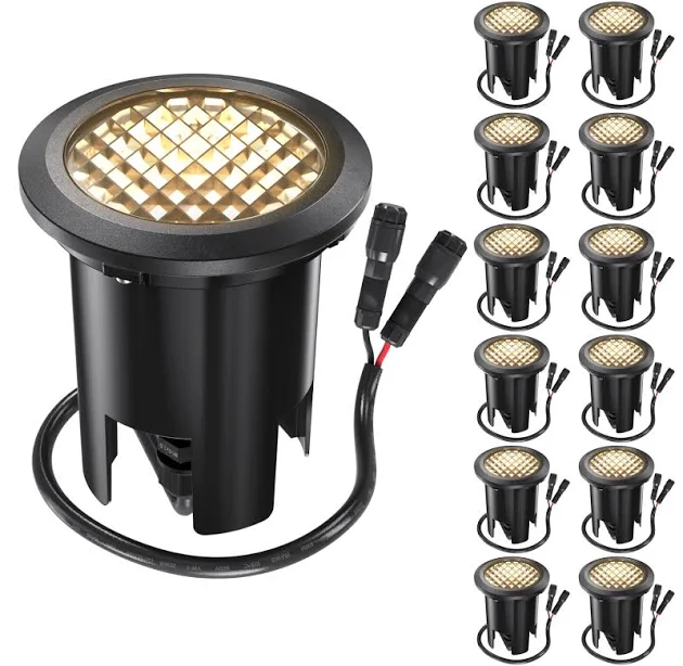 Sunco 12-Pack LED In-Ground Well Light