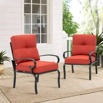 Suncrown 2-Piece Outdoor Dining Chair Bistro Sets