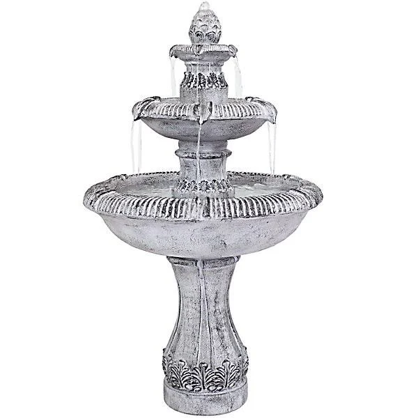SunnyDaze Decor Mediterranean-Inspired 3-Tier Outdoor Water Fountain
