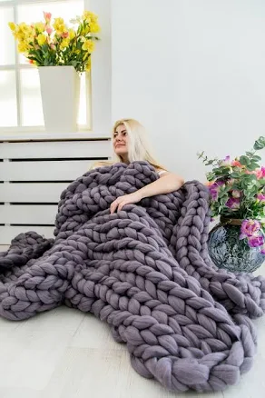 Super Chunky knit blanket, chunky blanket, chunky knits, Merino wool blanket, Ch