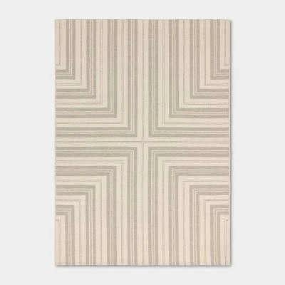Threshold 5'x7' Pieced Striped Outdoor Patio Woven Area Rug