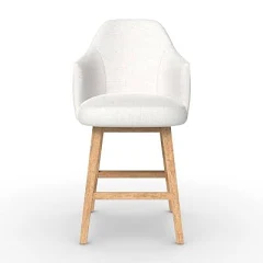 Threshold Kinston Swivel Curved Back Upholstered Counter Height Barstool