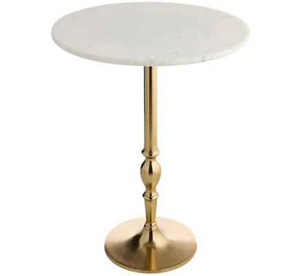 Timmothy Accent Table - Gold, White, Marble sold by At Home