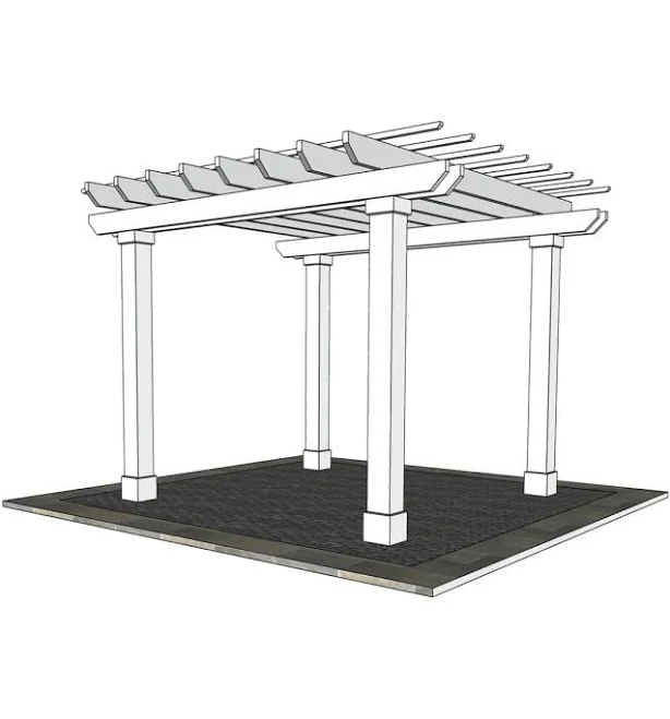 Traditional Free Standing PVC Pergola Kit 12 ft. 8