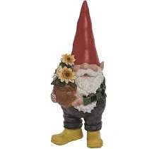 Transpac 12 Inch Multicolor Spring Garden Gnome Figurine