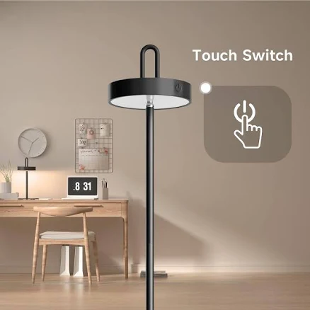 U-HOMY - Cordless LED Floor Lamp with 3 Color Temperatures, Adjustable Height, W