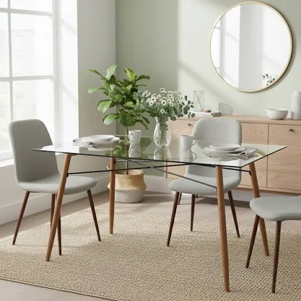 Versanora Minimalista Glass Dining Table