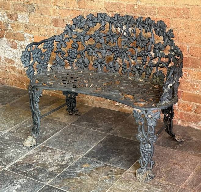 Victorian Black Cast Iron Garden Bench