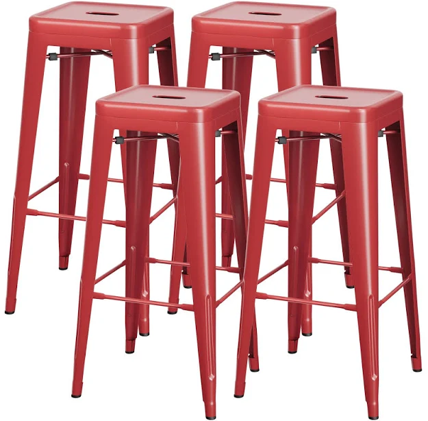 Vineego 30 Inches Metal Bar Stools (Set of 4)