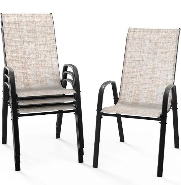 VINGLI 4-Pcs Stackable Outdoor Dining Chairs