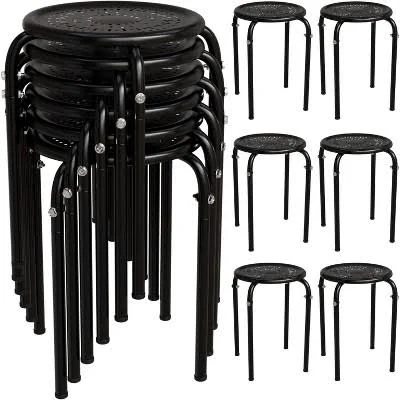 VINGLI Stackable Round Stools (Pack of 6)