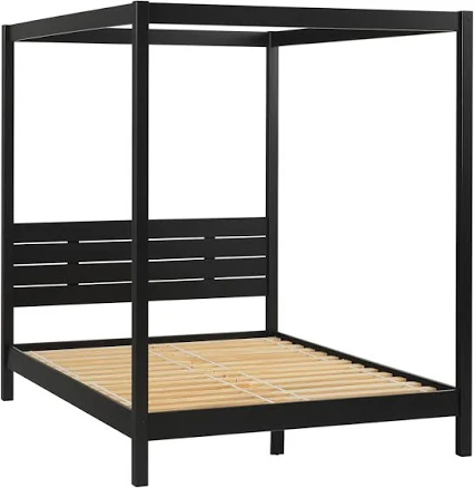 Walker Edison Minimalist Solid Wood Canopy Bedframe