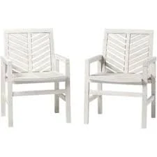 Walker Edison Modern 2 Piece Chevron Patio Chairs