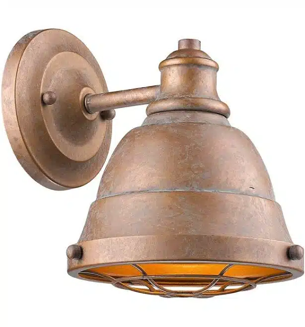 Weathered Industrial Caged Bath Sconce