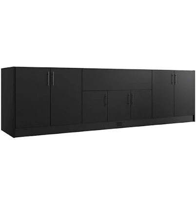 WeatherStrong Miami Pitch Black 17-Piece Outdoor Kitchen Cabinet Island Set
