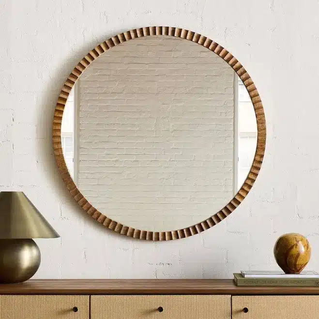 West Elm Frida Fluted Wood Wall Mirror