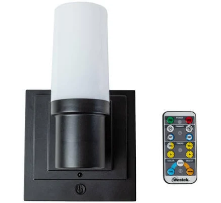 Westek Matte Black Battery Operated Modern Sconce Lights - 2 Pack