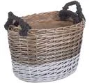 Wicker Storage Kindling Baskets In Triple Tone