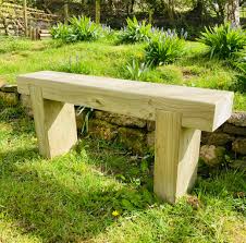 Wooden Garden Sleeper Bench | Rustic Patio Outdoor Seating | Various Sizes