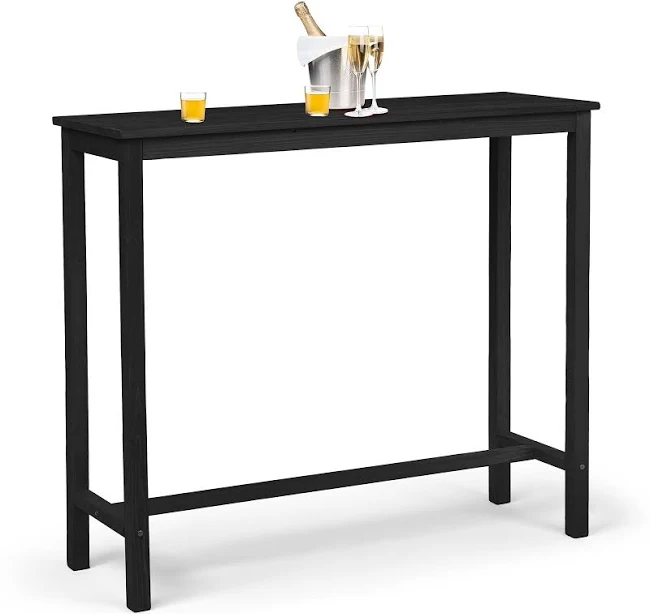 Wooden Outdoor Bar Table Counter Height Weather Resistant Patio Pub Table