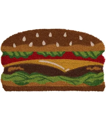 World Market Cheeseburger Shaped Coir Doormat