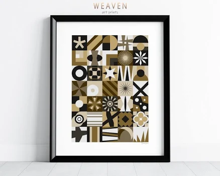 Yellow Geometric Wall Art Print, Modern Abstract Home Decor, Digital Download