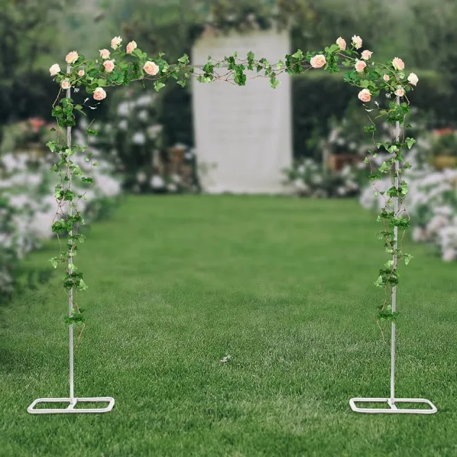 YXSUN 2.1m Rectangle Large White Iron Wedding Arch Backdrop Stand