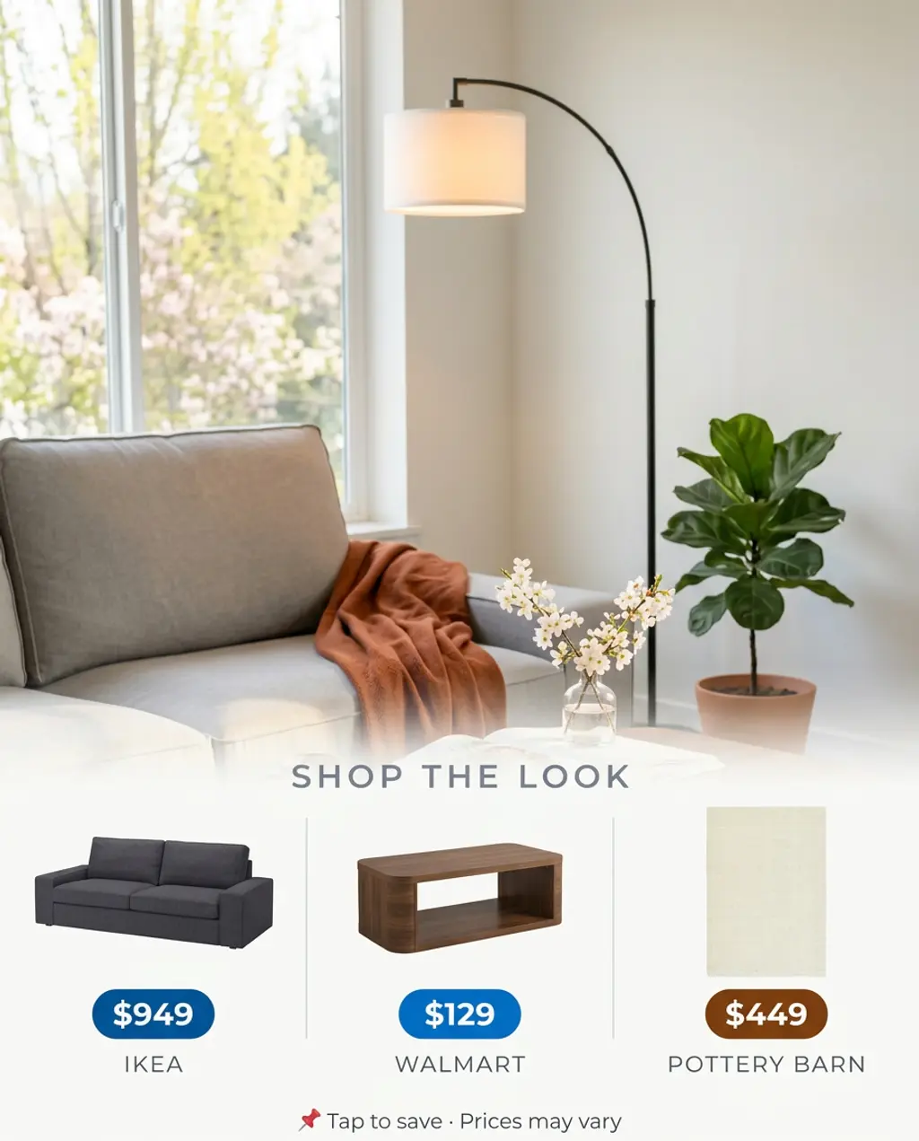 Gray Couch with Warm Wood Tones for a Cozy Spring — Shop the Look